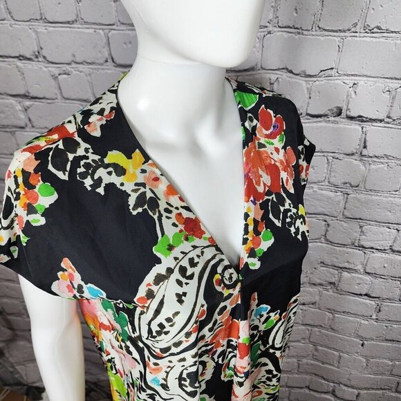 Lauren Ralph Lauren Floral-Print Cap Sleeve Plus Size Dress, Women's Medium - Picture 12 of 12